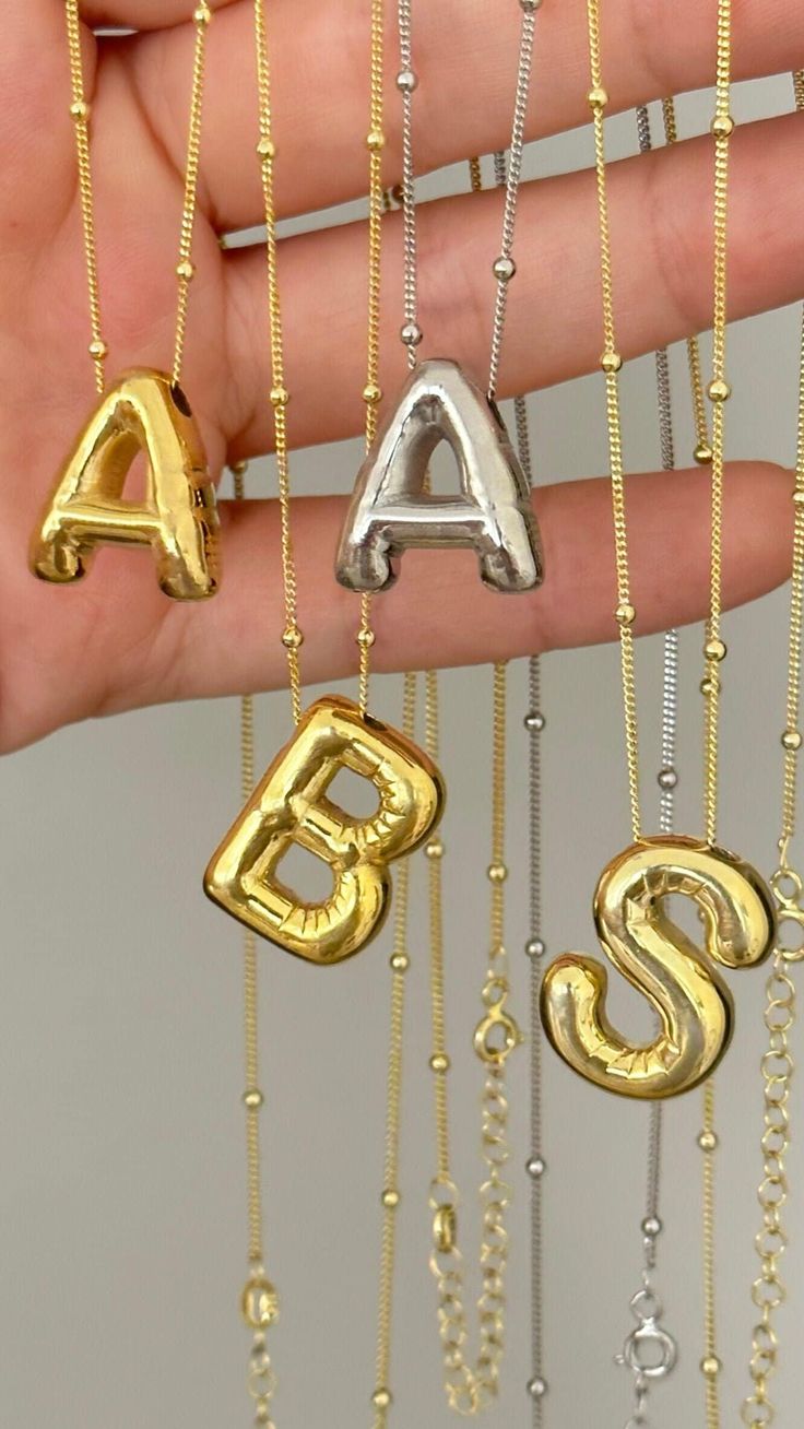Bubble Letter Initial Necklace (Custom)