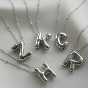 Bubble Letter Initial Necklace (Custom)