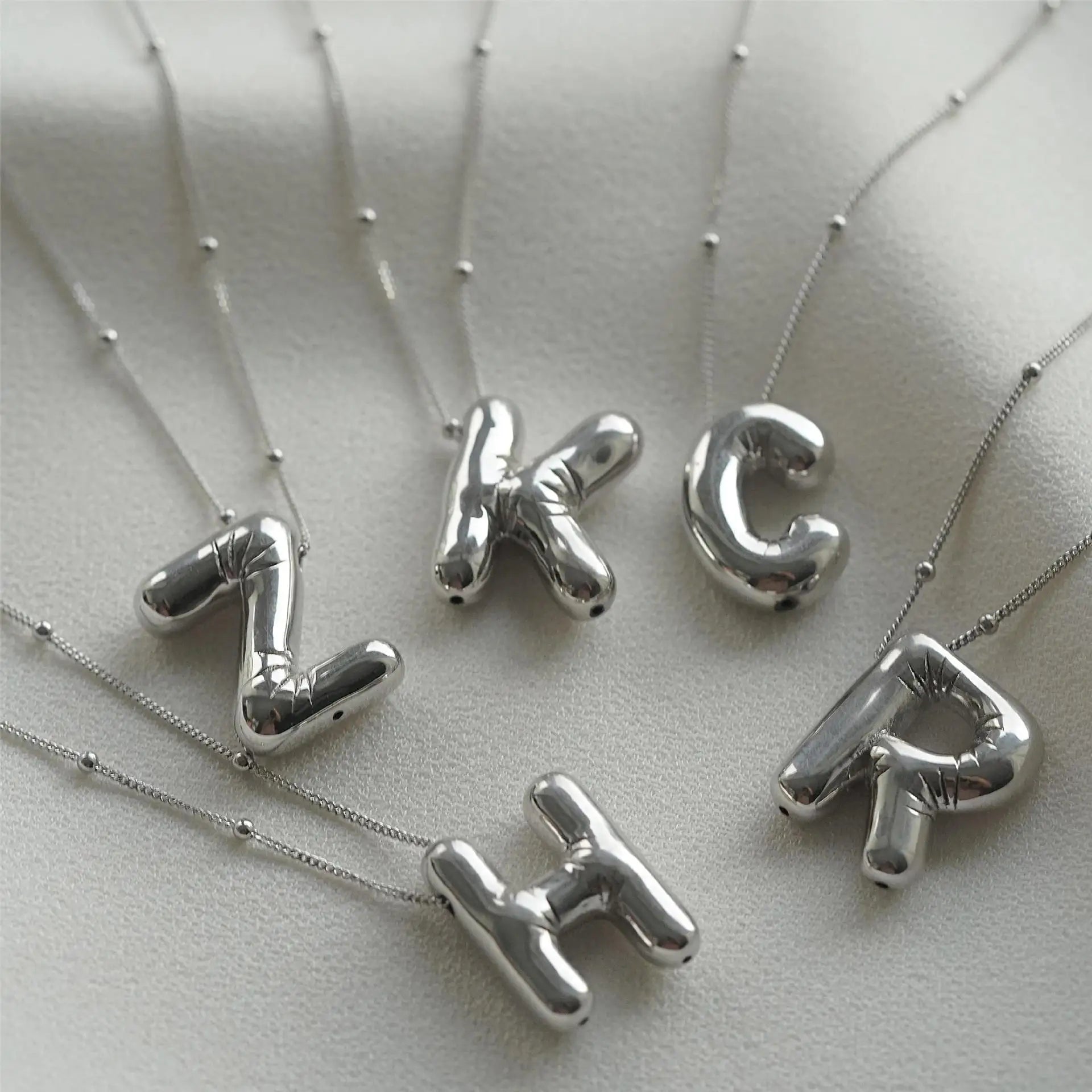 Bubble Letter Initial Necklace (Custom)