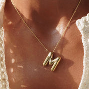 Bubble Letter Initial Necklace (Custom)