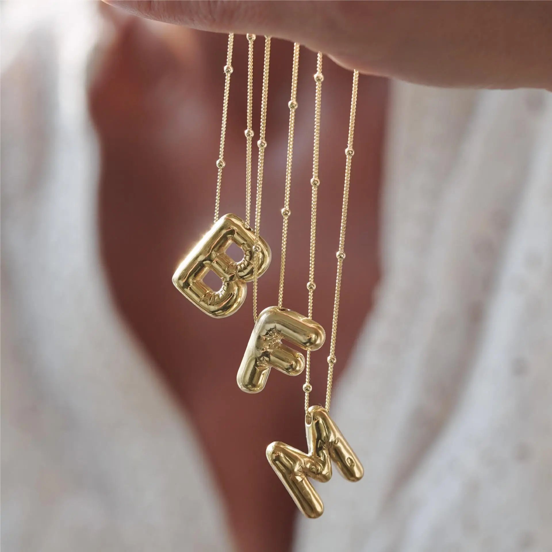 Bubble Letter Initial Necklace (Custom)