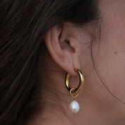 Bethany Pearl Drop Hoop