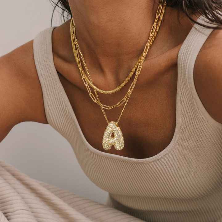 Hailey Bubble Initial Necklace (Custom)