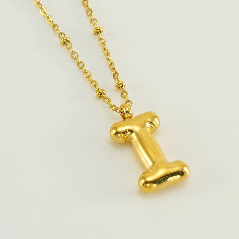 Bubble Letter Initial Necklace (Custom)