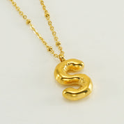 Bubble Letter Initial Necklace (Custom)