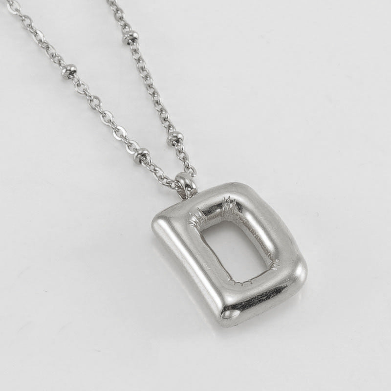 Bubble Letter Initial Necklace (Custom)