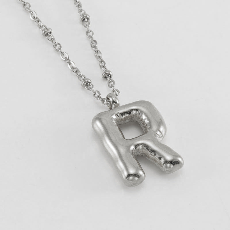 Bubble Letter Initial Necklace (Custom)