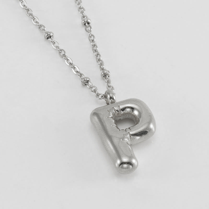 Bubble Letter Initial Necklace (Custom)