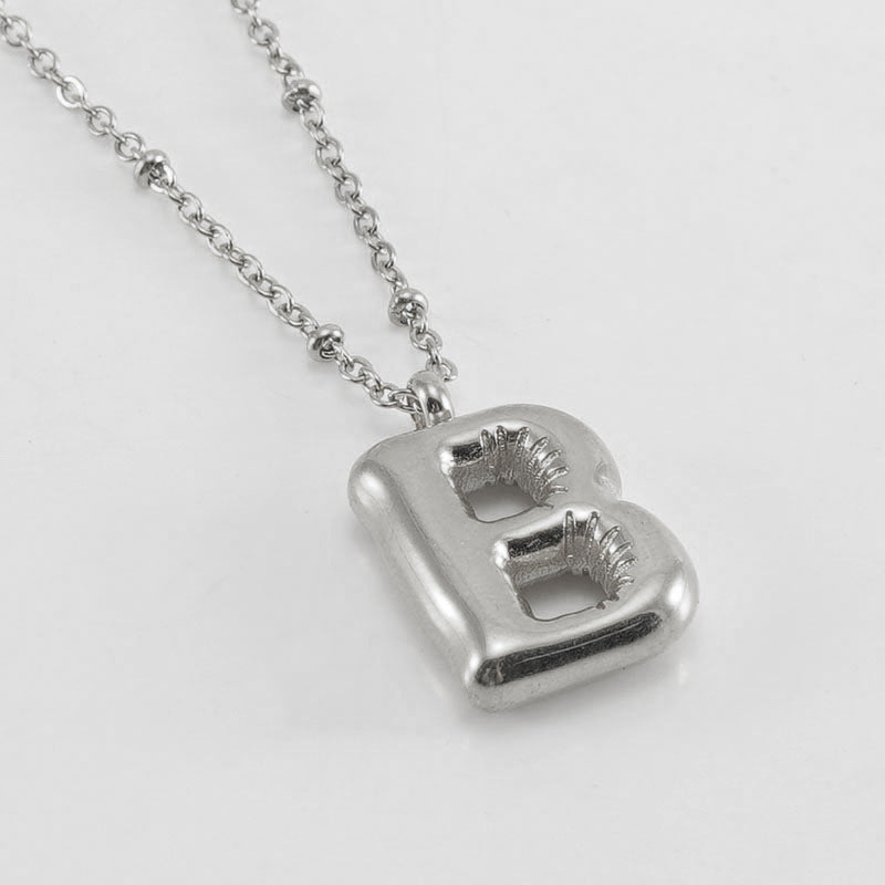 Bubble Letter Initial Necklace (Custom)