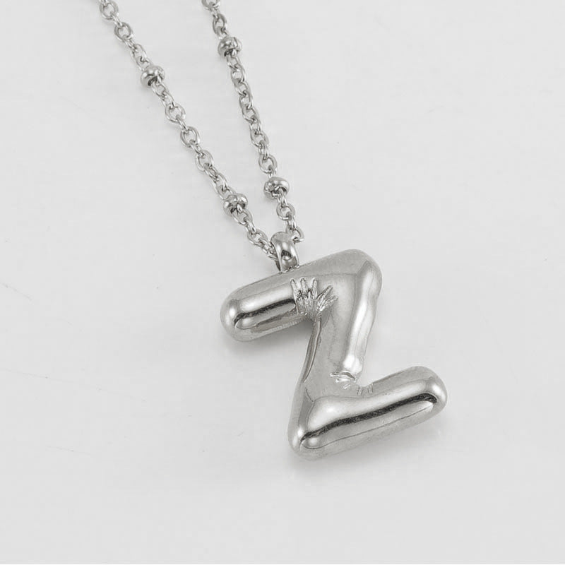Bubble Letter Initial Necklace (Custom)