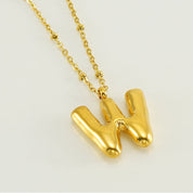 Bubble Letter Initial Necklace (Custom)