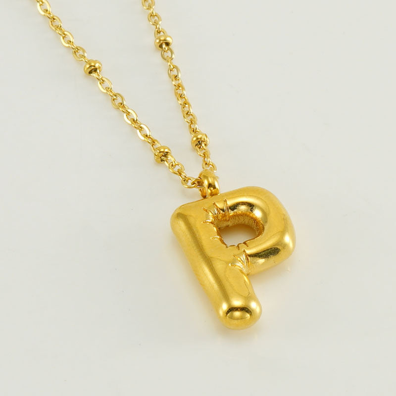 Bubble Letter Initial Necklace (Custom)