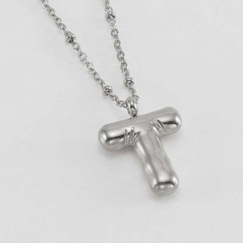 Bubble Letter Initial Necklace (Custom)