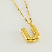 Bubble Letter Initial Necklace (Custom)