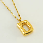 Bubble Letter Initial Necklace (Custom)