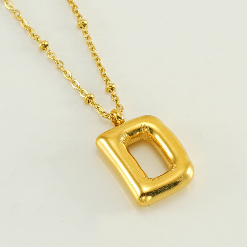Bubble Letter Initial Necklace (Custom)
