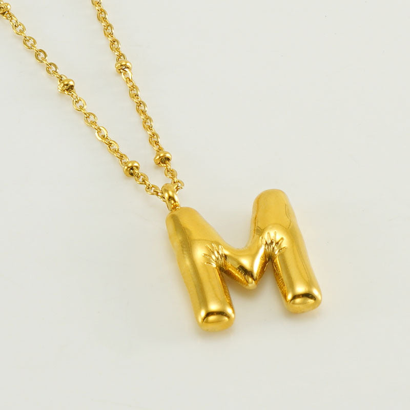 Bubble Letter Initial Necklace (Custom)