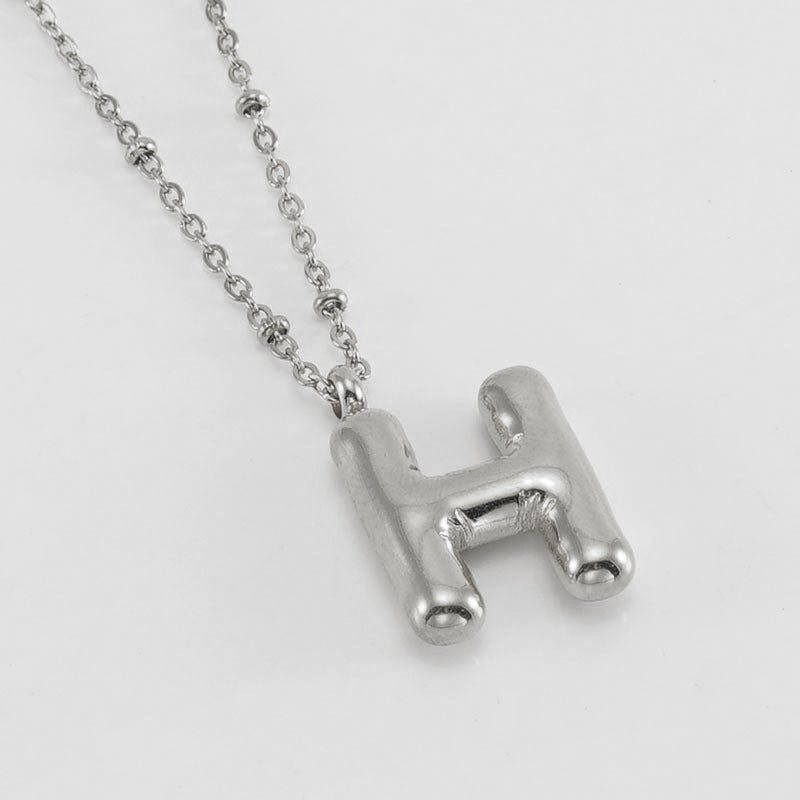 Bubble Letter Initial Necklace (Custom)