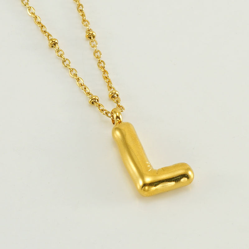 Bubble Letter Initial Necklace (Custom)