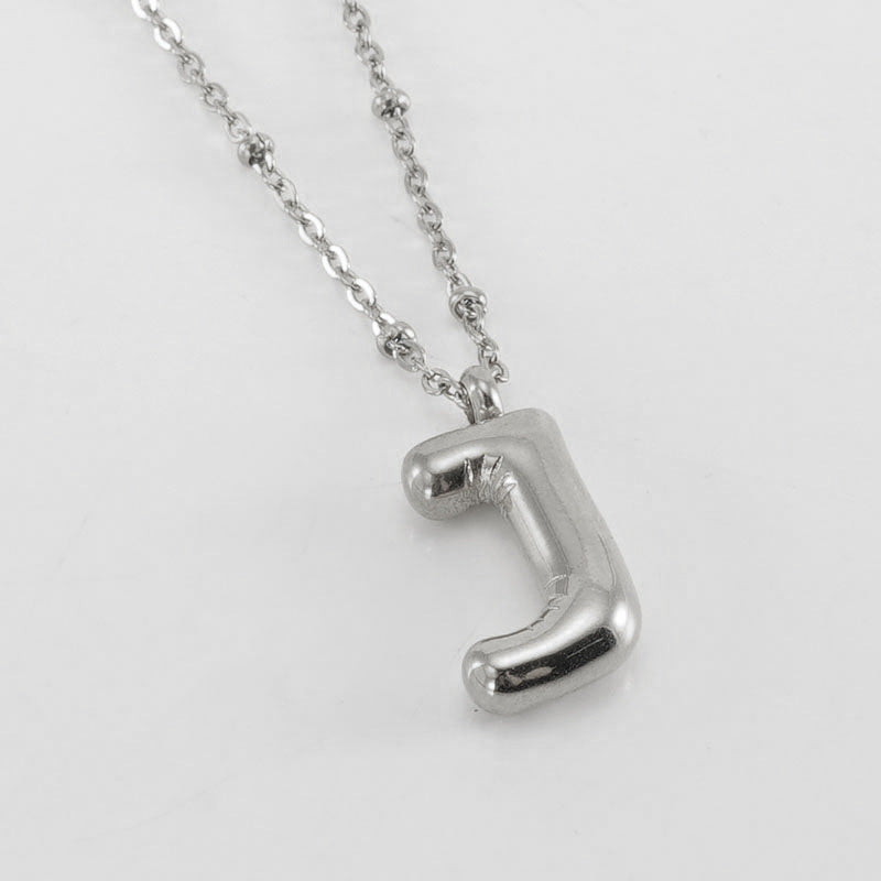 Bubble Letter Initial Necklace (Custom)