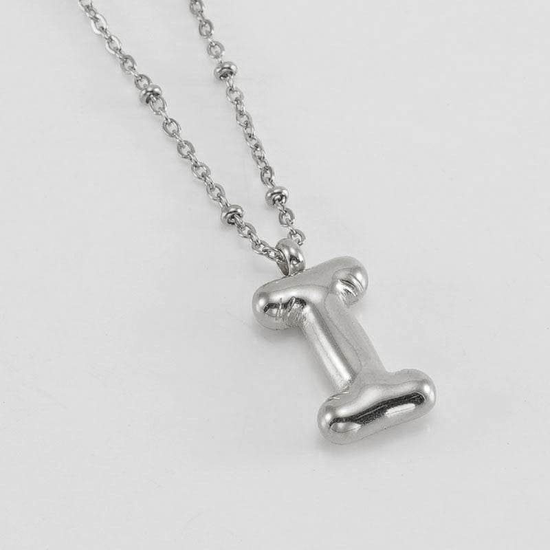 Bubble Letter Initial Necklace (Custom)