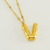Bubble Letter Initial Necklace (Custom)