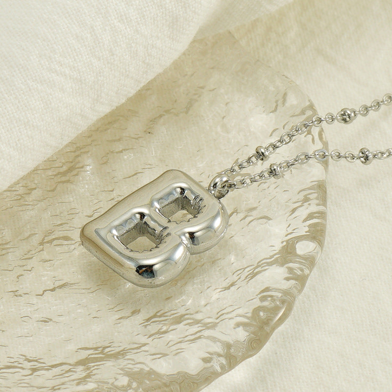 Bubble Letter Initial Necklace (Custom)