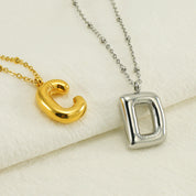 Bubble Letter Initial Necklace (Custom)