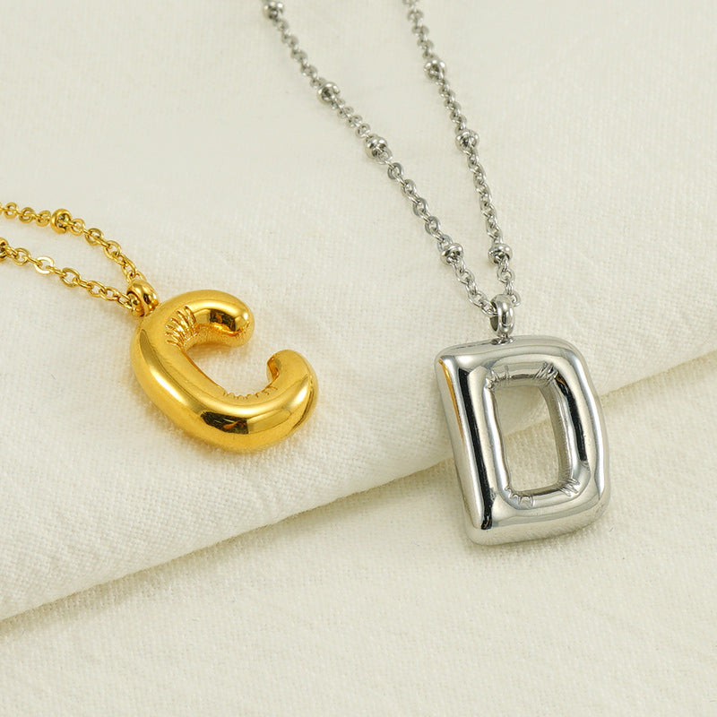 Bubble Letter Initial Necklace (Custom)