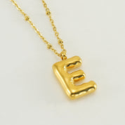 Bubble Letter Initial Necklace (Custom)