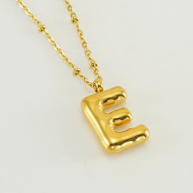Bubble Letter Initial Necklace (Custom)