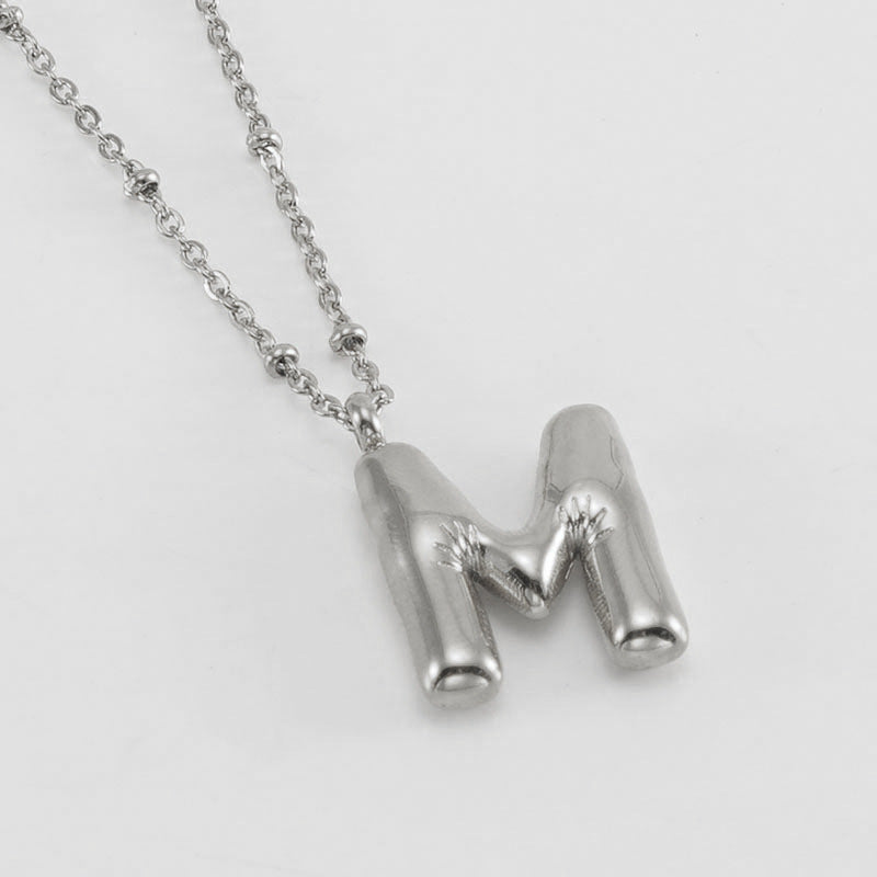 Bubble Letter Initial Necklace (Custom)