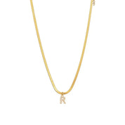 Melly® Diamond Initial Herringbone Necklace (Custom)