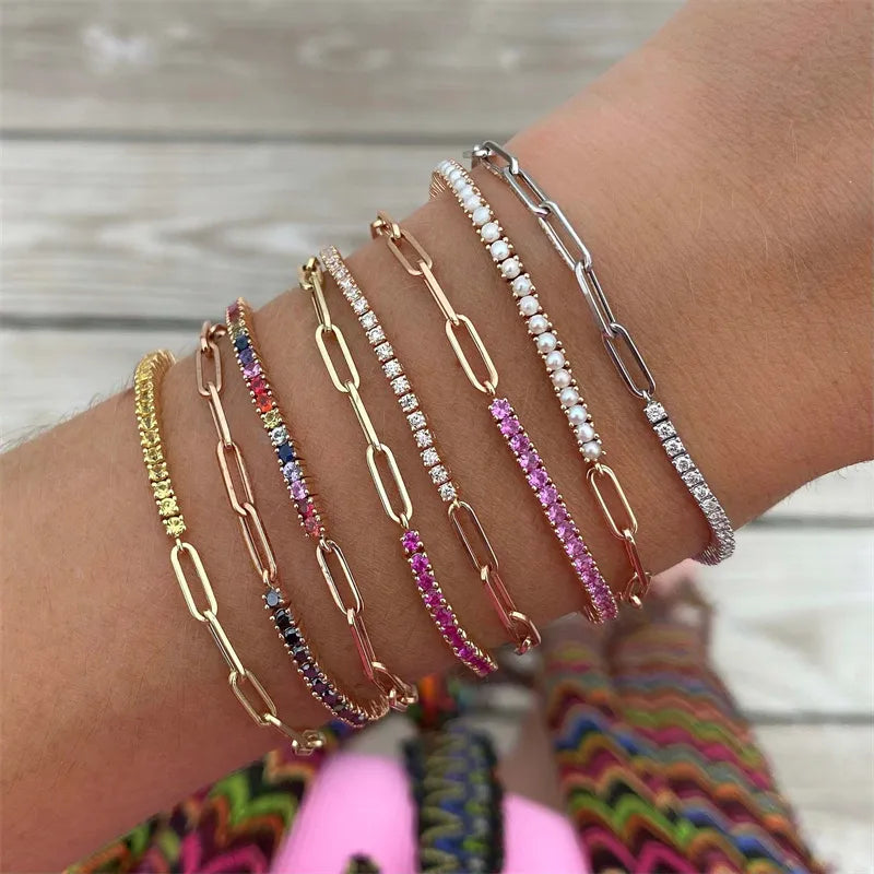 Fae® Paperclip Chain Tennis Bracelet