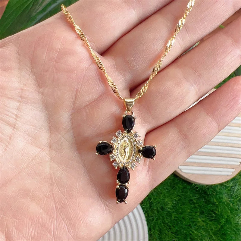 Valerie® Virgin Mary Cross Pendants