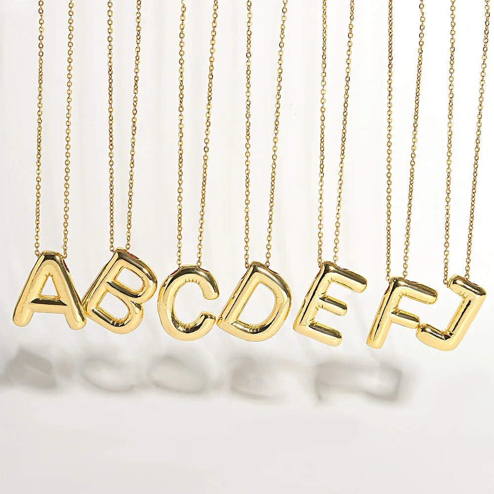 Bubble Letter Initial Necklace (Custom)