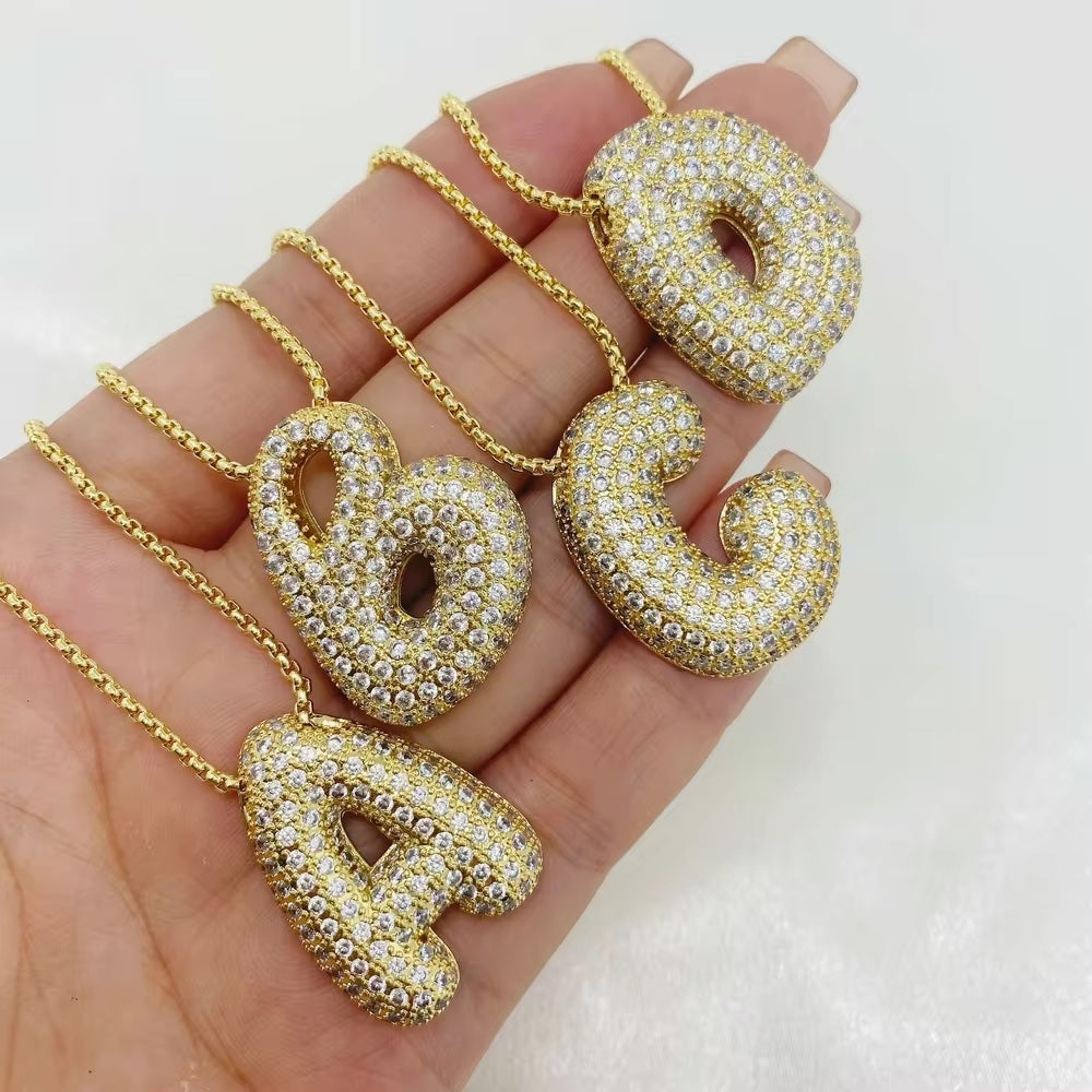 Hailey Bubble Initial Necklace (Custom)