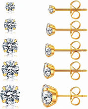 Fae® 316L Stainless Steel Stud Earrings (set of 5 Pairs)