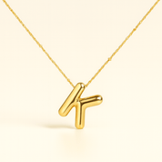 Bubble Letter Initial Necklace