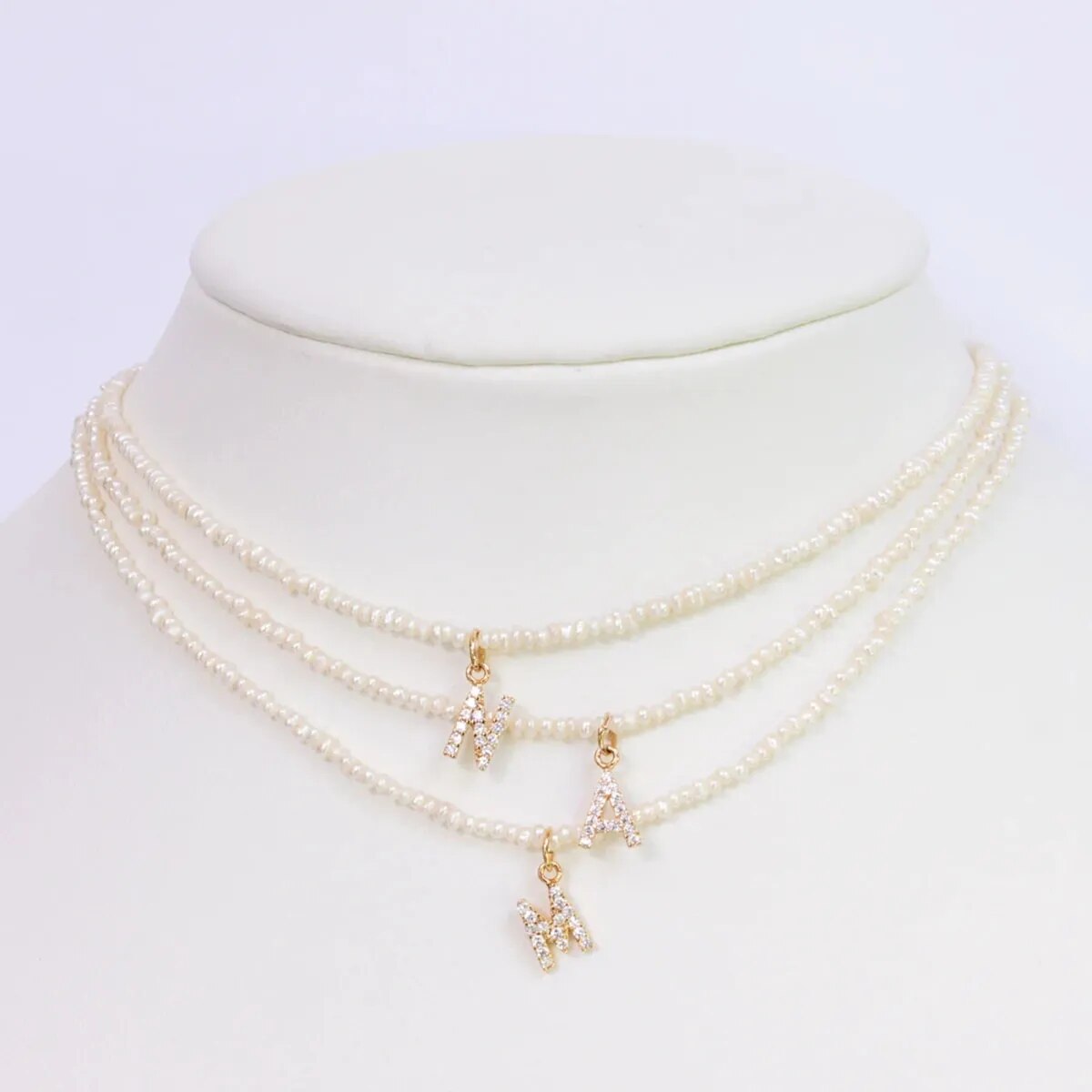 Shelly® Crystal Pearl Initial Choker (Custom)
