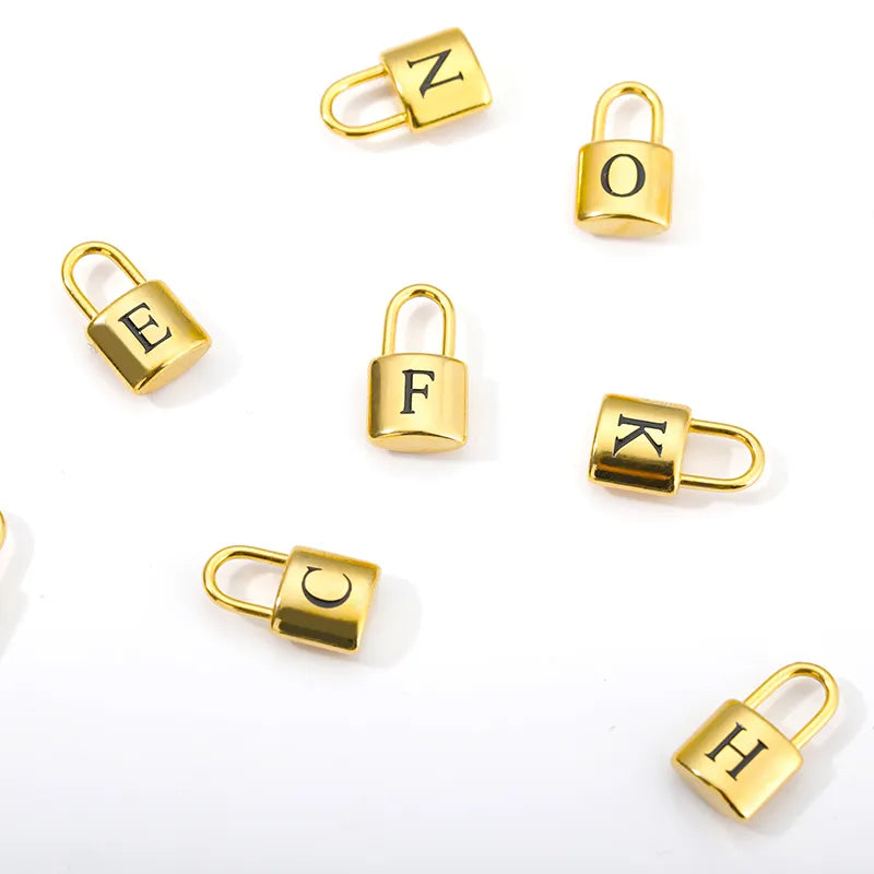 Ellie® Initial Love Lock 18k Gold Necklace (Custom)