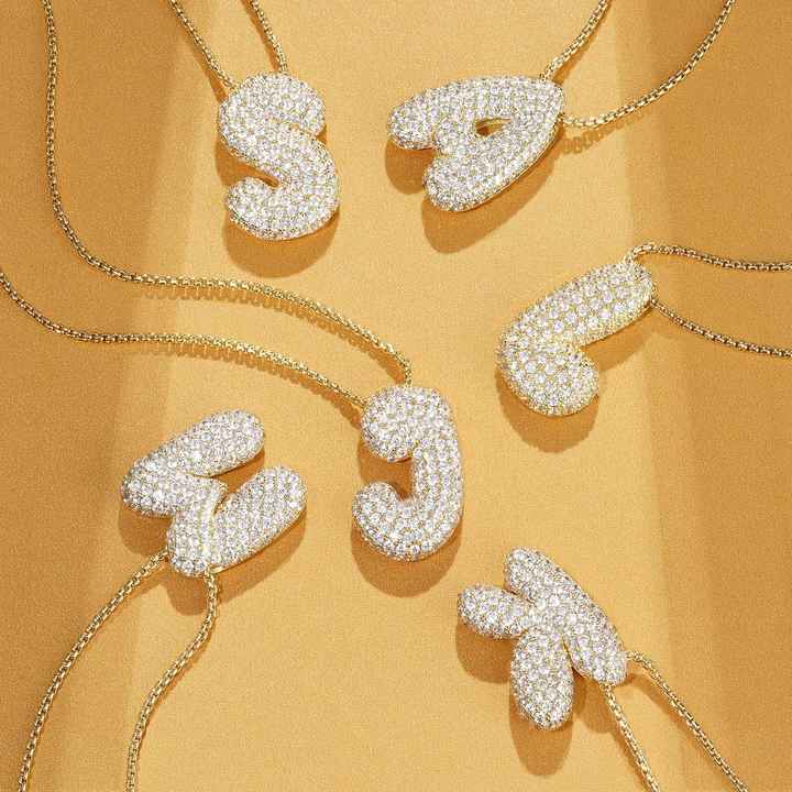 Hailey Bubble Initial Necklace (Custom)