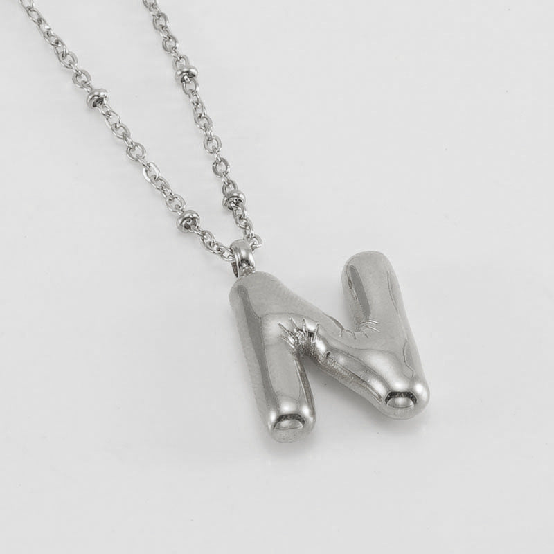 Bubble Letter Initial Necklace (Custom)