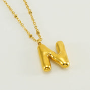 Bubble Letter Initial Necklace (Custom)