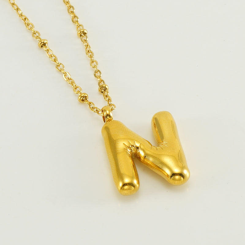 Bubble Letter Initial Necklace (Custom)