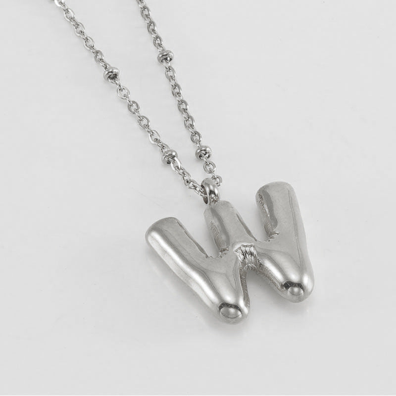 Bubble Letter Initial Necklace (Custom)