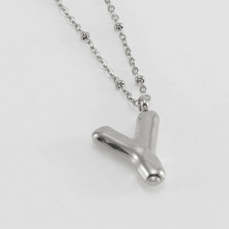 Bubble Letter Initial Necklace (Custom)