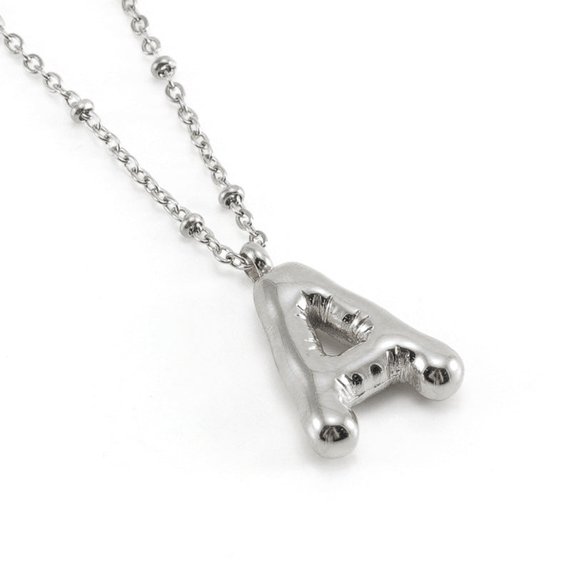 Bubble Letter Initial Necklace (Custom)