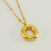 Bubble Letter Initial Necklace (Custom)