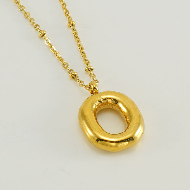 Bubble Letter Initial Necklace (Custom)